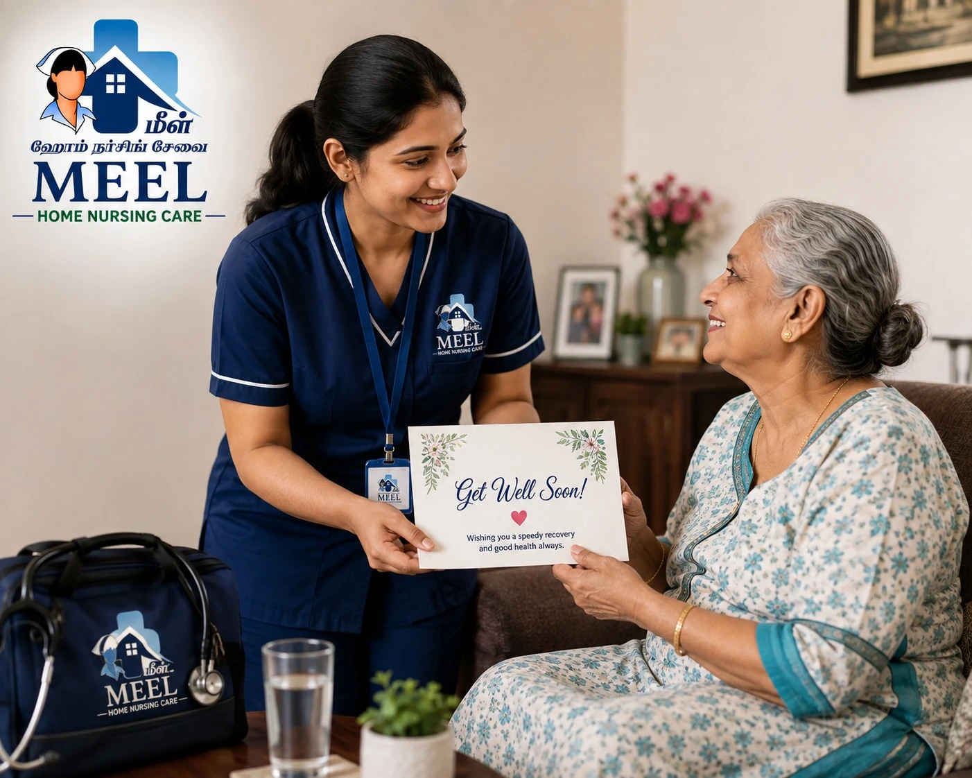 MEEL nurse providing compassionate elderly care