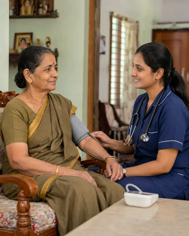 Nurse taking notes with a patient